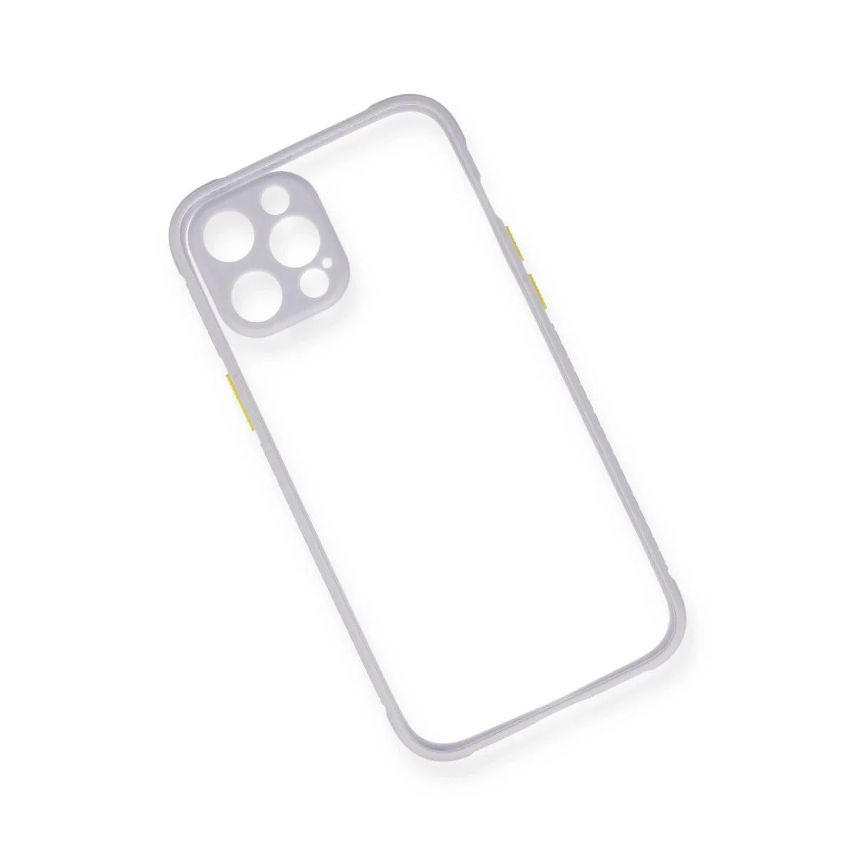 iPhone 12 ile Uyumlu Miami Şeffaf Silikon Kılıf - Lila iPhone 12 ile Uyumlu Miami Şeffaf Silikon Kılıf - Lila