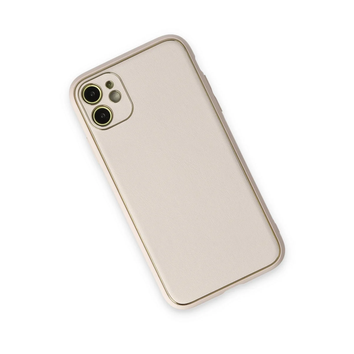 iPhone 12 Kılıf Coco Deri Silikon Beyaz - Max Koruma ve Şıklık