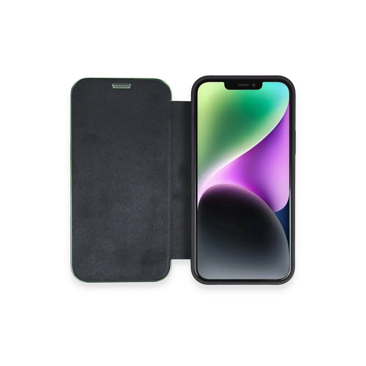 iPhone 12 Kılıf Dolpin Kapaklı - Lacivert Premium Koruma Kılıfı