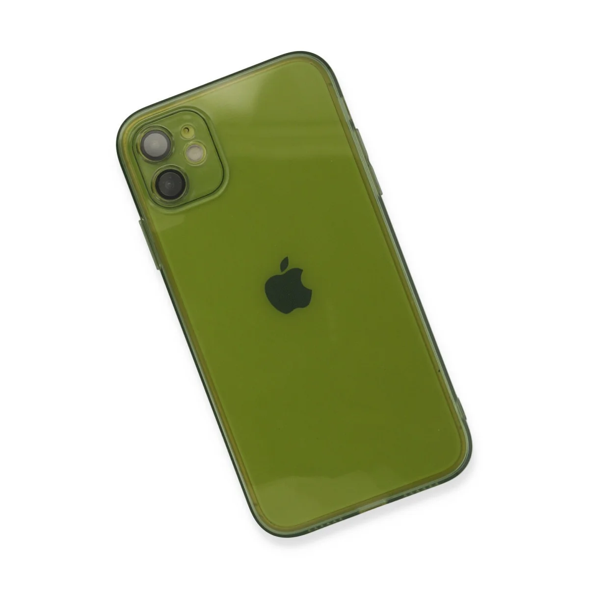 iPhone 12 Kılıf Fly Lens Silikon - Yeşil Estetik ve Koruyucu Kılıf