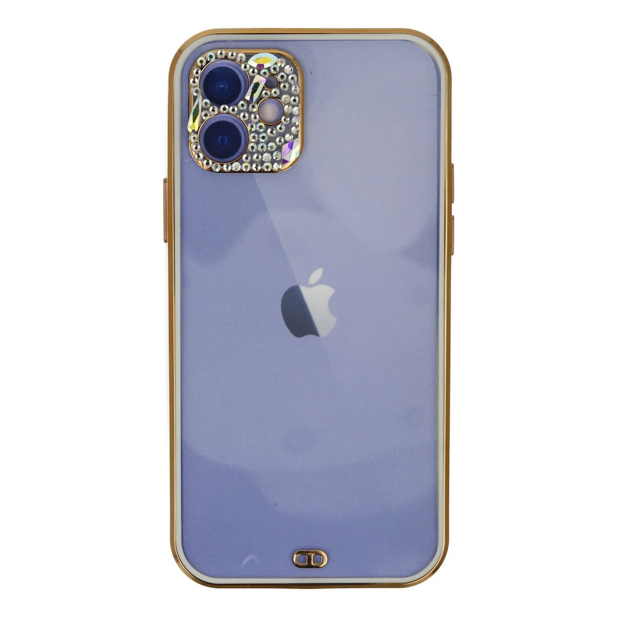 iPhone 12 Kılıf Liva Taşlı Silikon - Beyaz - Şık Tasarım ve Tam Koruma