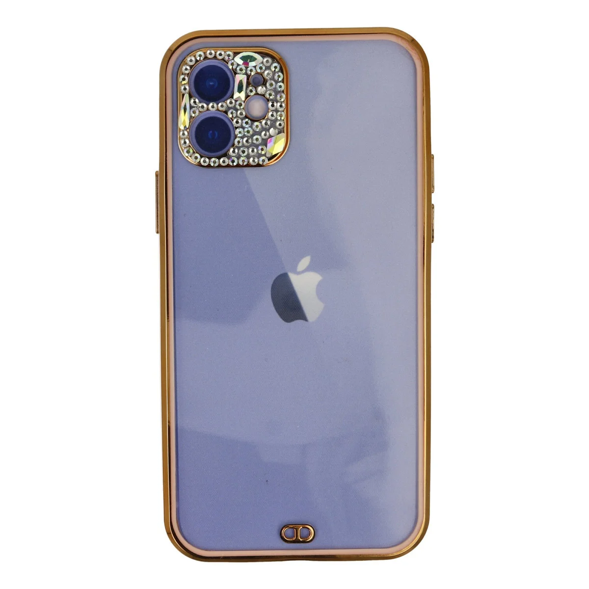 iPhone 12 Kılıf Liva Taşlı Silikon - Pembe Şok Emici Elden Kaymaz