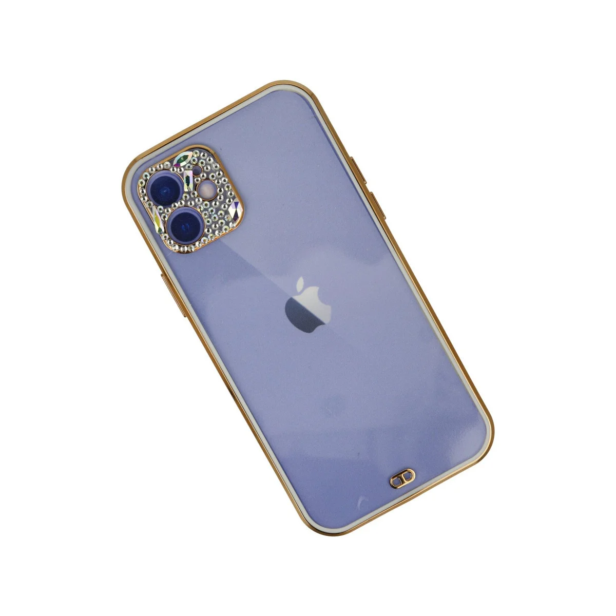 iPhone 12 Kılıf Liva Taşlı Silikon - Beyaz - Şık Tasarım ve Tam Koruma
