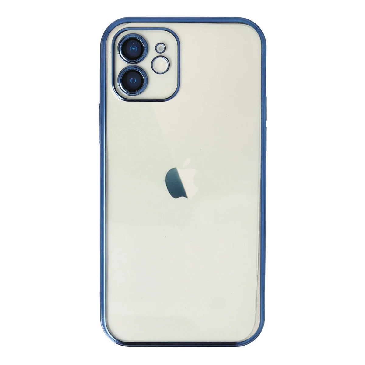 iPhone 12 Kılıf Razer Lensli Silikon - Lacivert ve 4 Köşe Hava Yastığı