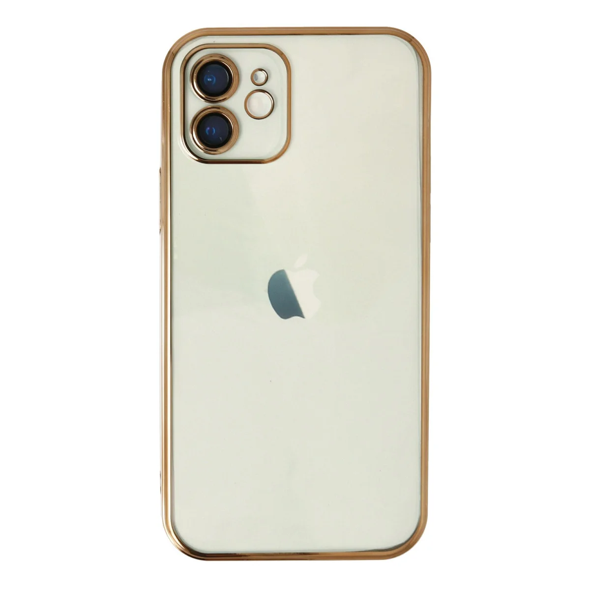 iPhone 12 Kılıf Razer Lensli Silikon - Gold Şeffaf ve Güçlü Koruma