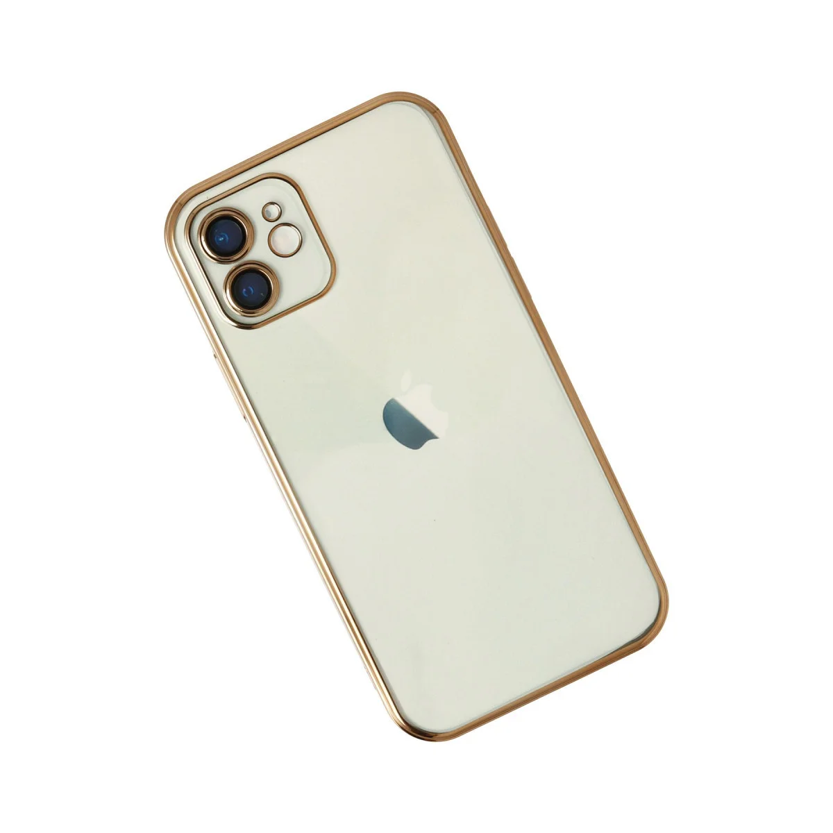 iPhone 12 Kılıf Razer Lensli Silikon - Gold Şeffaf ve Güçlü Koruma