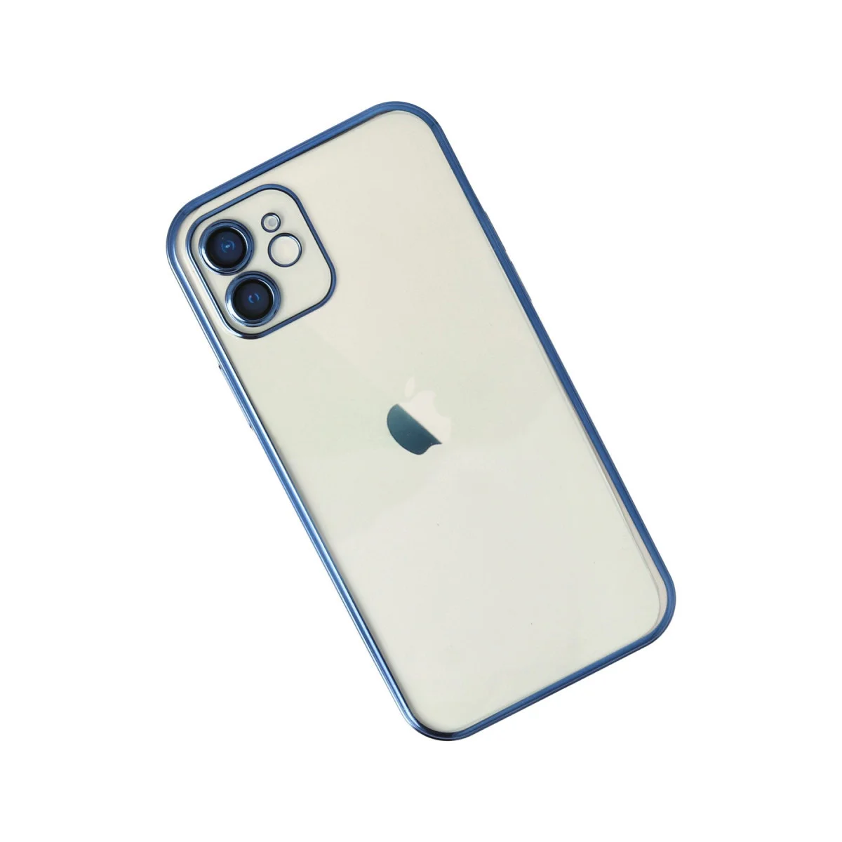 iPhone 12 Kılıf Razer Lensli Silikon - Lacivert ve 4 Köşe Hava Yastığı