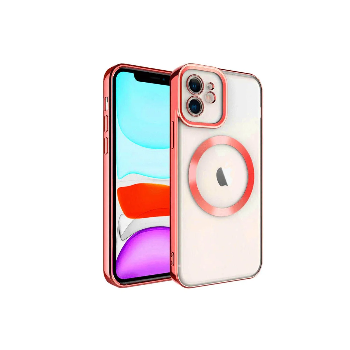 iPhone 12 Kross Magneticsafe Kırmızı Kılıf - Ultra Şeffaf, Manyetik ve %100 Koruma