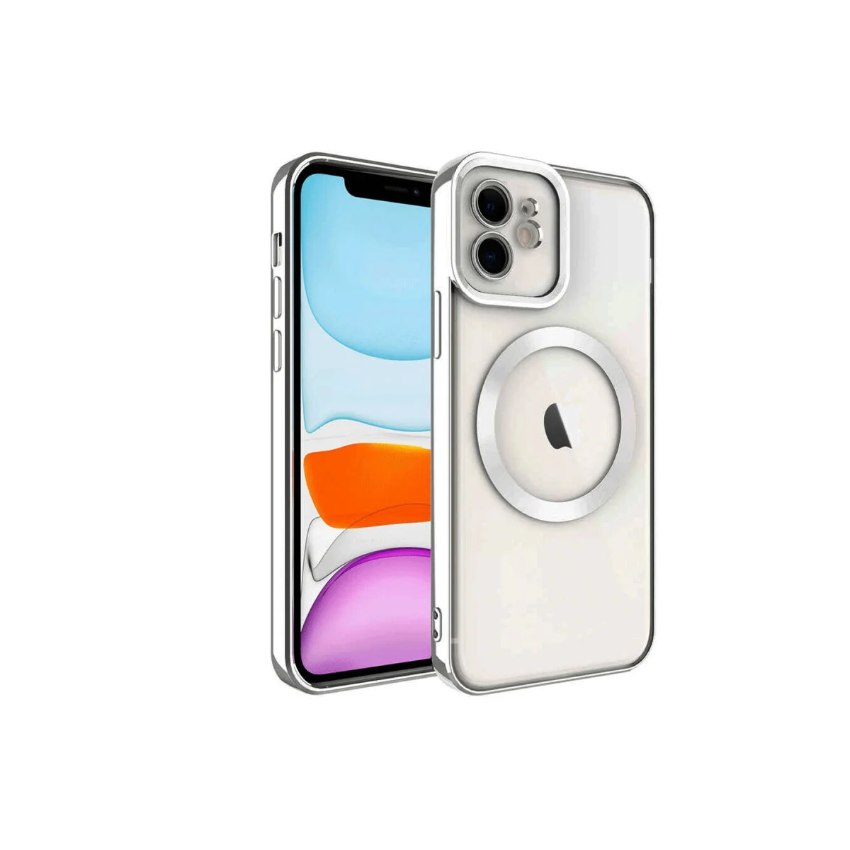 iPhone 12 Kross Magneticsafe Kılıf Gümüş - Ultra Şeffaf, MagSafe Uyumlu ve Çizilmeye Dayanıklı