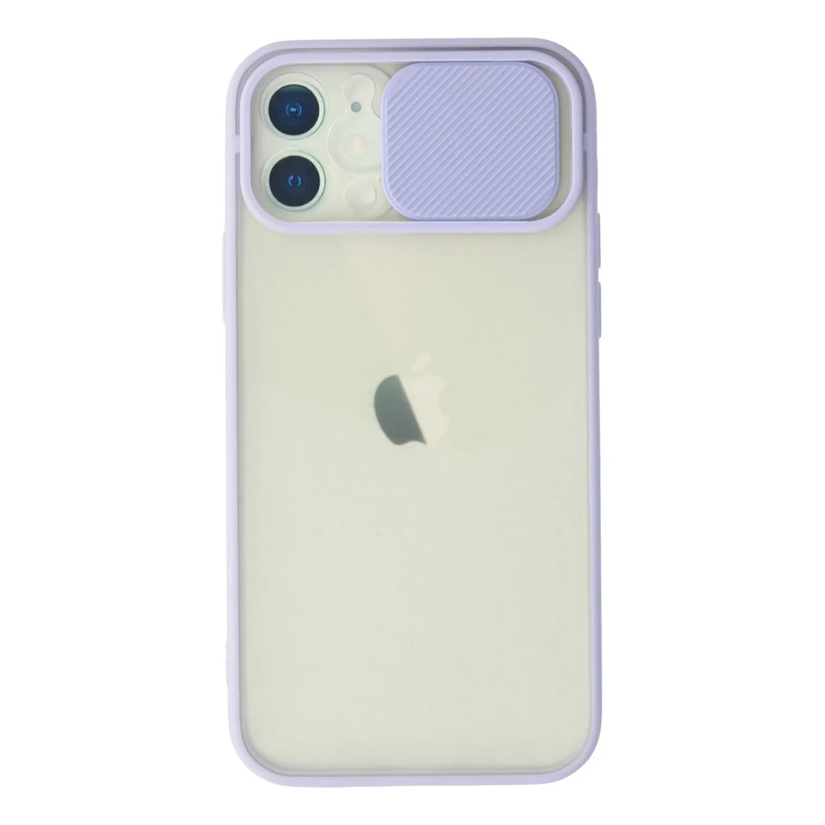 iPhone 12 Lila Buzlu Kılıf - Kamera Kalkanlı Silikon