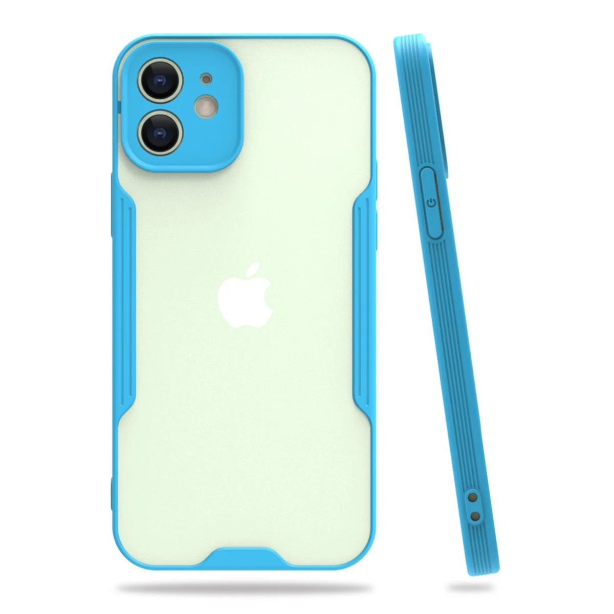 iPhone 12 Mavi Platin Silikon Kılıf – TPU Fiber Karışımı Premium Koruma
