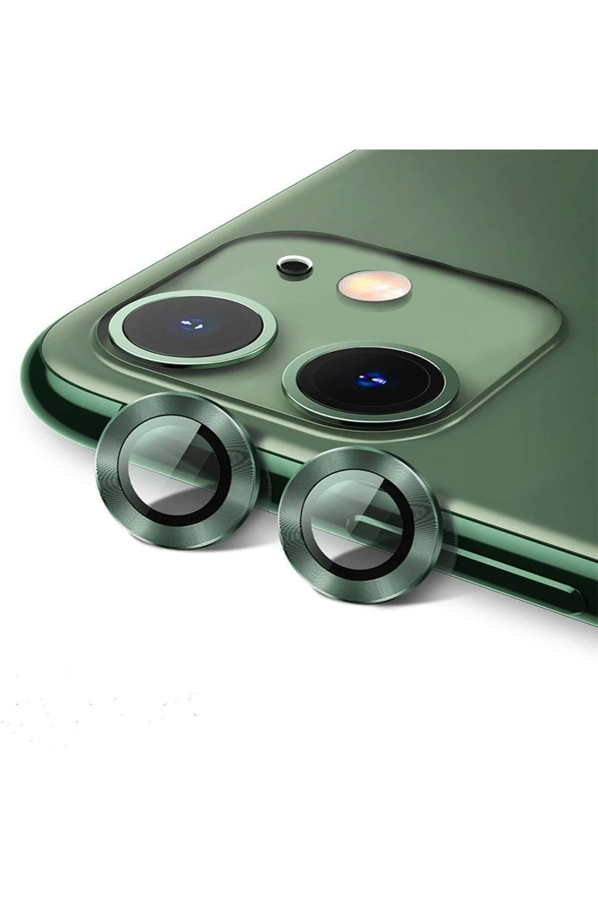 Iphone 12 Metal Çerçeveli ( Yeşil) Kamera Koruma Lensi