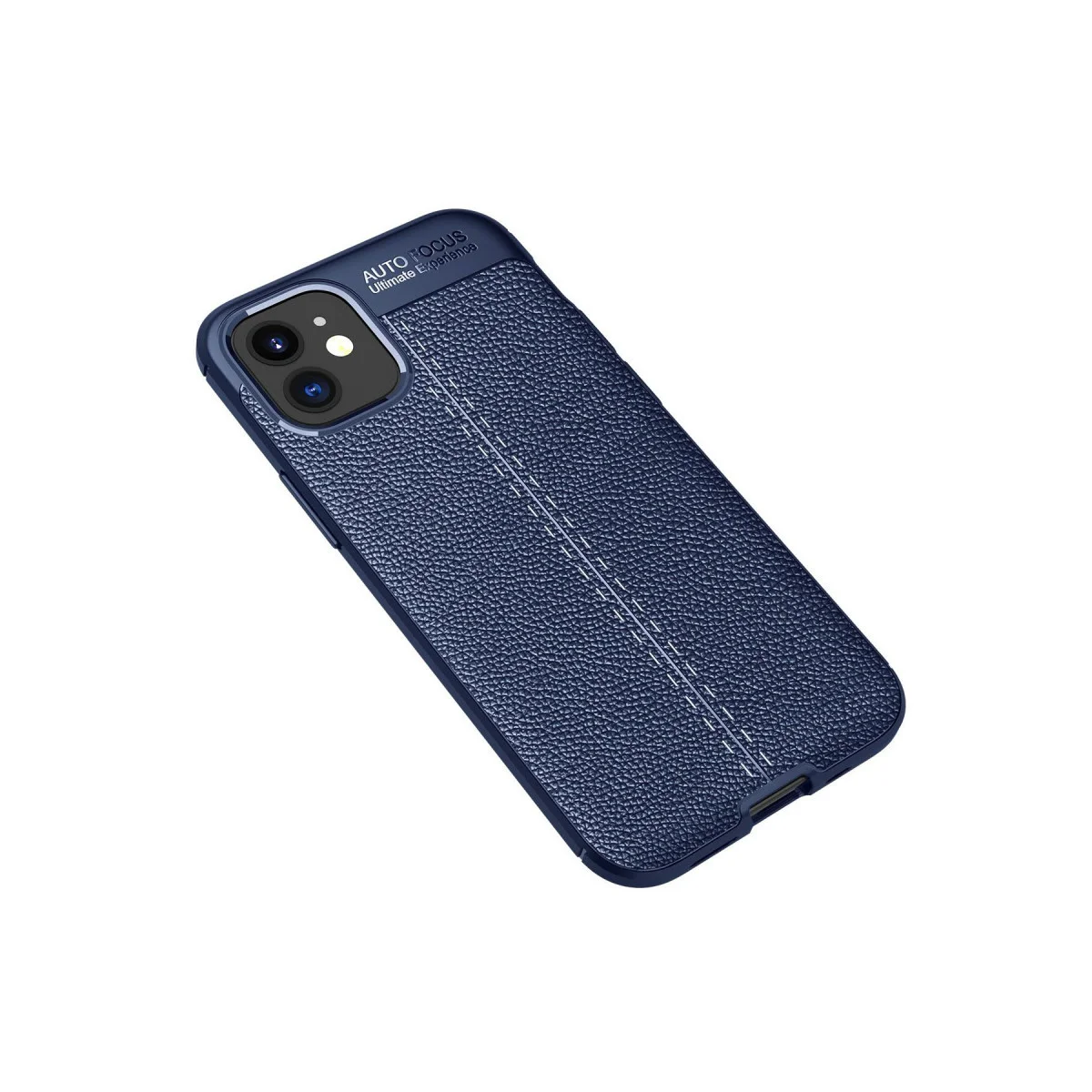 iPhone 12 Mini Auto Focus Kılıf - TPU Deri Dokulu Güvenlik Kapak
