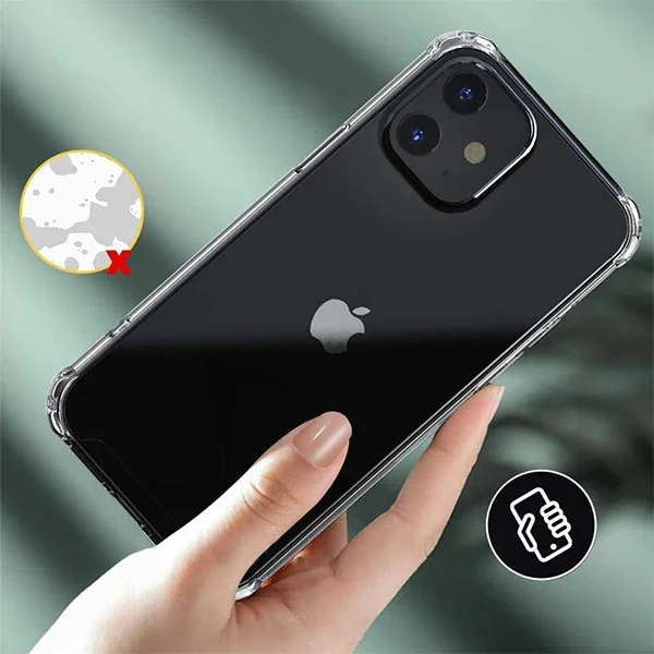 iPhone 12 Mini Kılıf 5.4" Anti-Drop Shockproof Şeffaf Silikon – Darbeye Dayanıklı Koruyucu