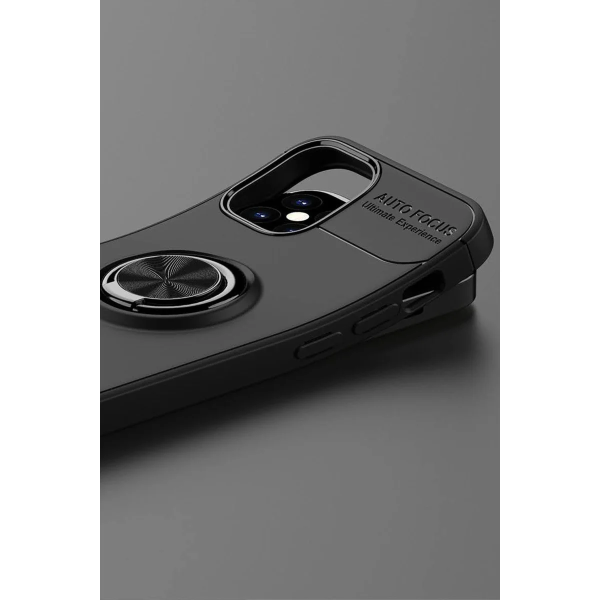 iPhone 12 Mini Kılıf - Range Yüzüklü Silikon Kırmızı, Masa Standı ve Mıknatıslı Tutucu Uyumlu