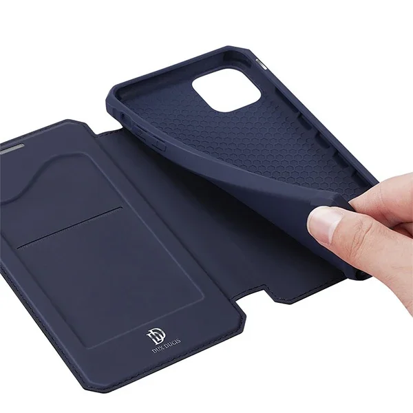 iPhone 12 Mini Manyetik Kapaklı Deri Kılıf - Kartlıklı Tam Koruma