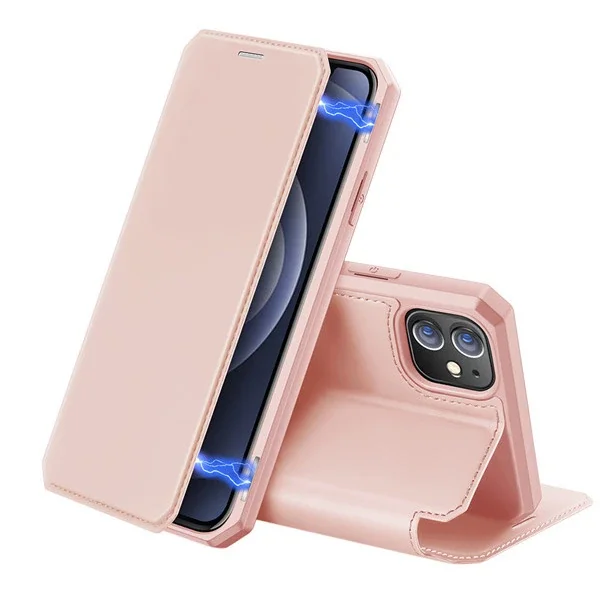 iPhone 12 Mini Manyetik Kapaklı Deri Kılıf - Kartlıklı Tam Koruma
