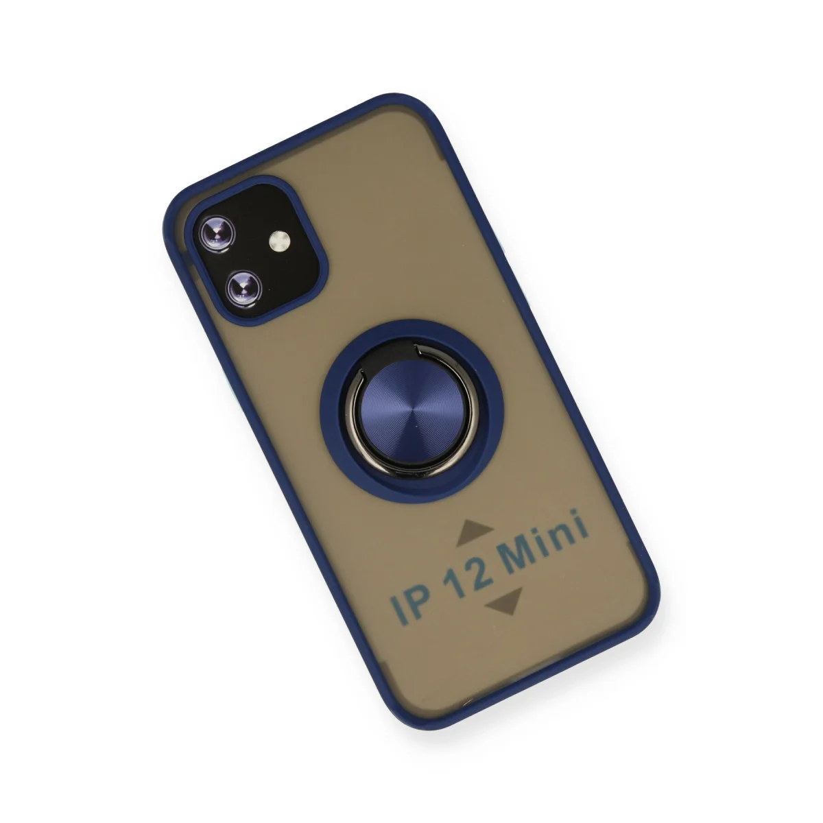 iPhone 12 Mini Montreal Yüzüklü Silikon Kapak - Lacivert