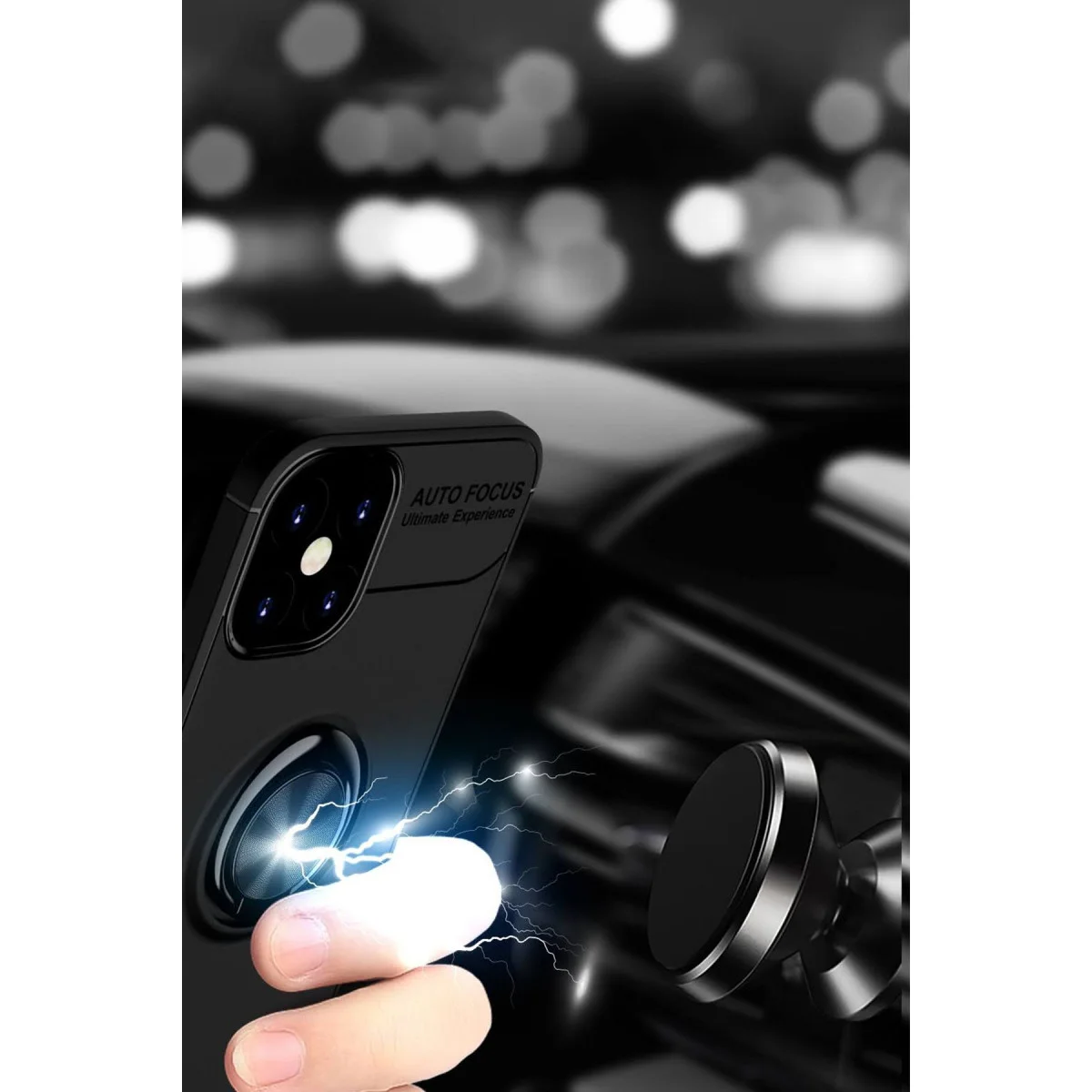 iPhone 12 Mini Silikon Kılıf Mavi - Range Ring 360° Dönebilir ve Standlı Koruyucu