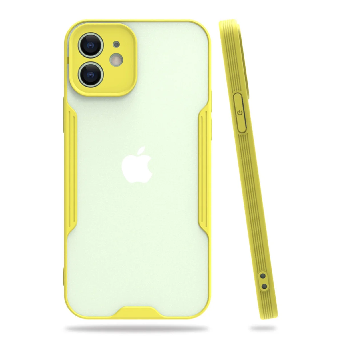 iPhone 12 Platin Silikon Kılıf - Sarı TPU Korumalı ve Şık Kılıf