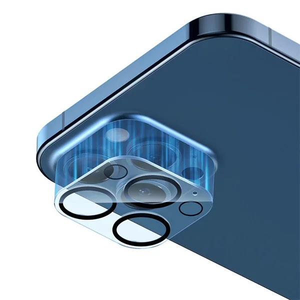 iPhone 12 Pro 6.1 Kamera Lens Koruyucu Cam 2’li Set - 3D Full Kaplama & Darbe Emici