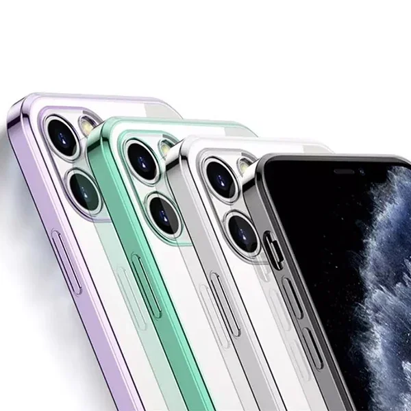 iPhone 12 Pro 6.1 Metal Görünümlü Darbeye Dayanıklı Silikon Kılıf - Şok Absorbe