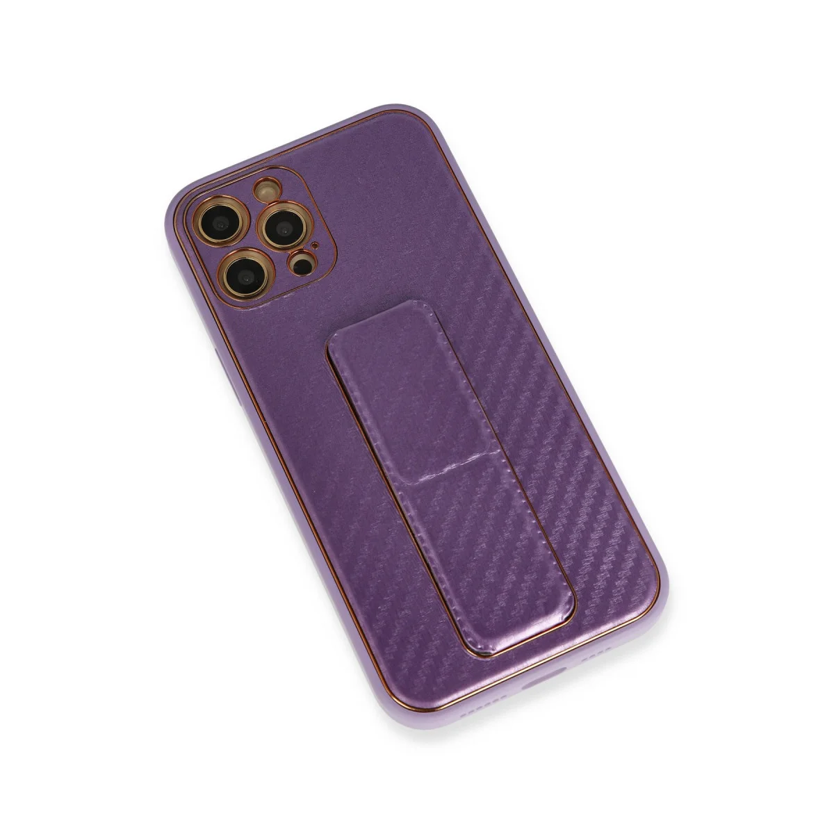 iPhone 12 Pro Coco Karbon Standlı Kılıf - Mor