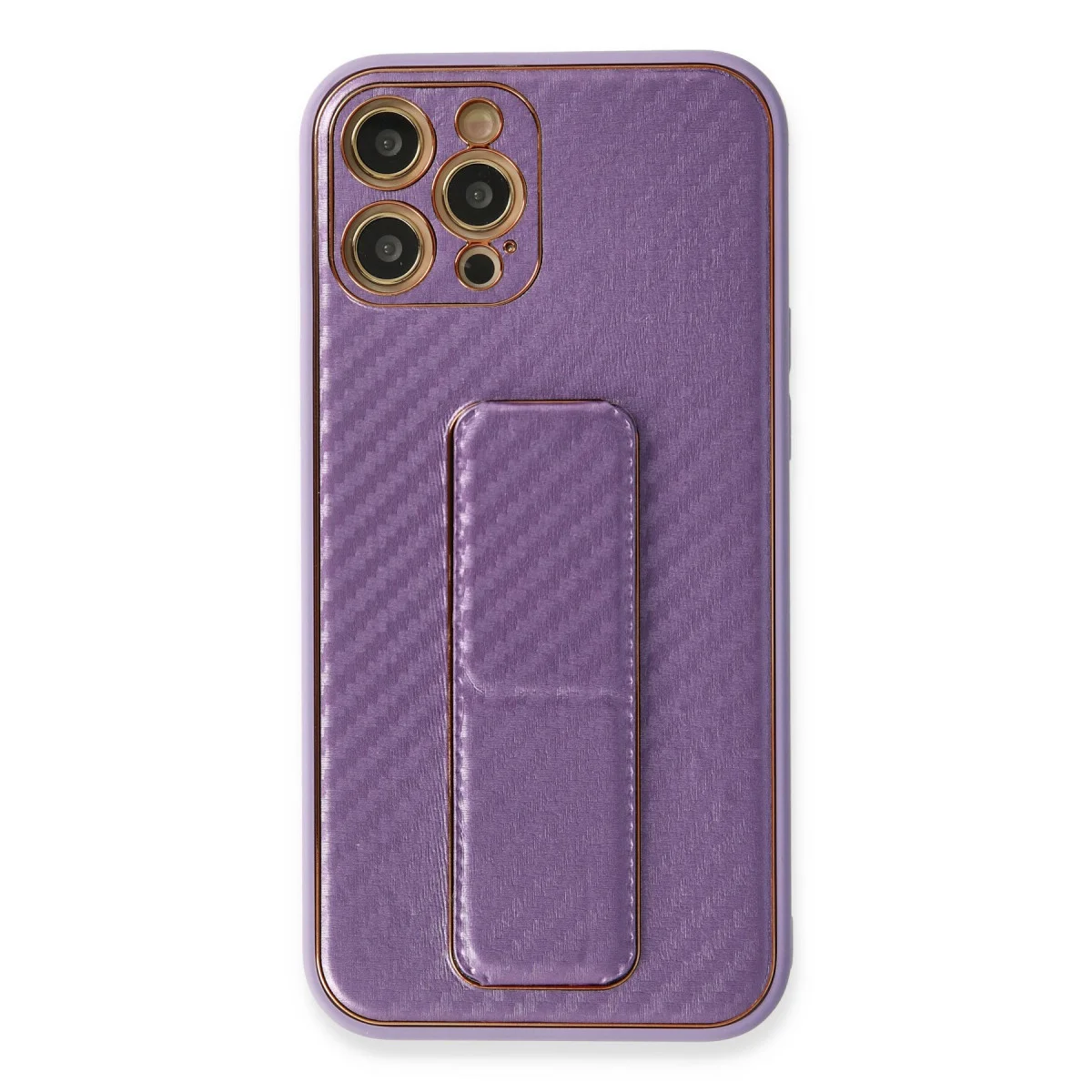 iPhone 12 Pro Coco Karbon Standlı Kılıf - Mor