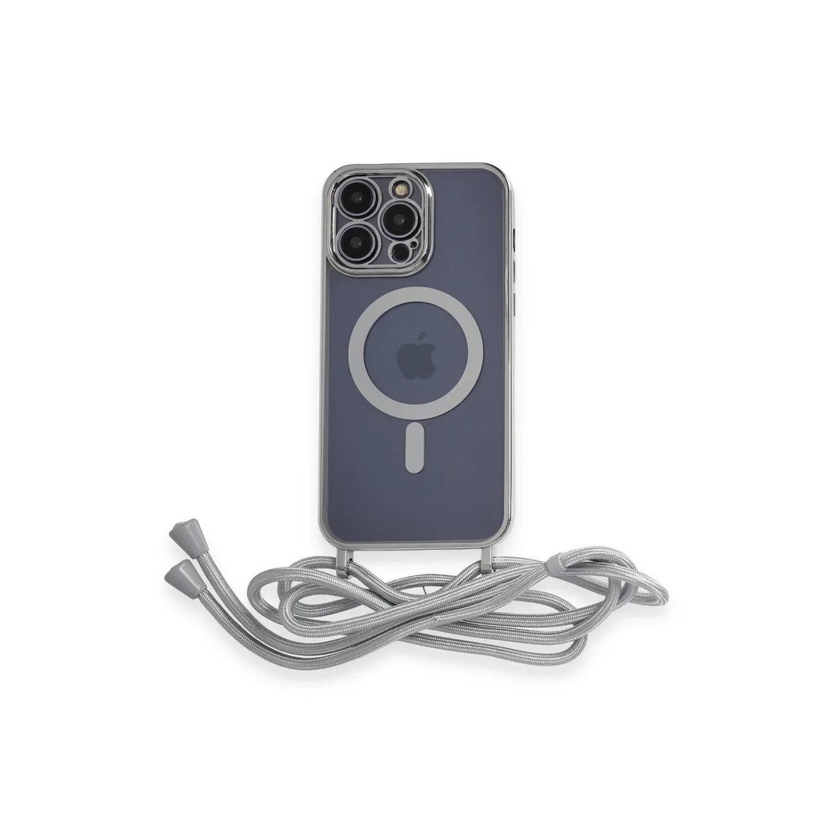 iPhone 12 Pro Divo Lazer Askılı Magsafe Kılıf - Gümüş