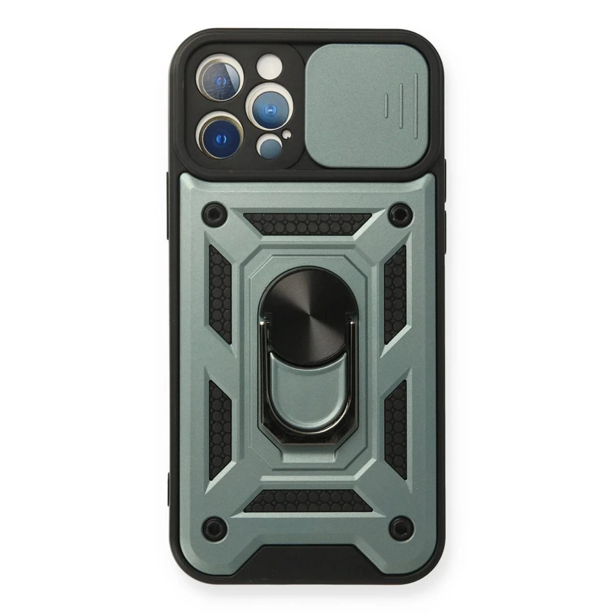 iPhone 12 Pro ile Uyumlu Pars Lens Yüzüklü Silikon Kılıf - Yeşil iPhone 12 Pro ile Uyumlu Pars Lens Yüzüklü Silikon Kılıf - Yeşil