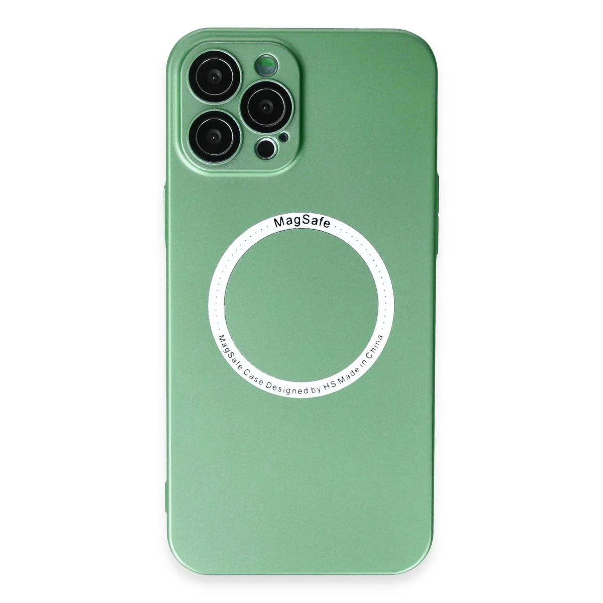 iPhone 12 Pro ile Uyumlu Magneticsafe Lens Silikon Kılıf - Yeşil