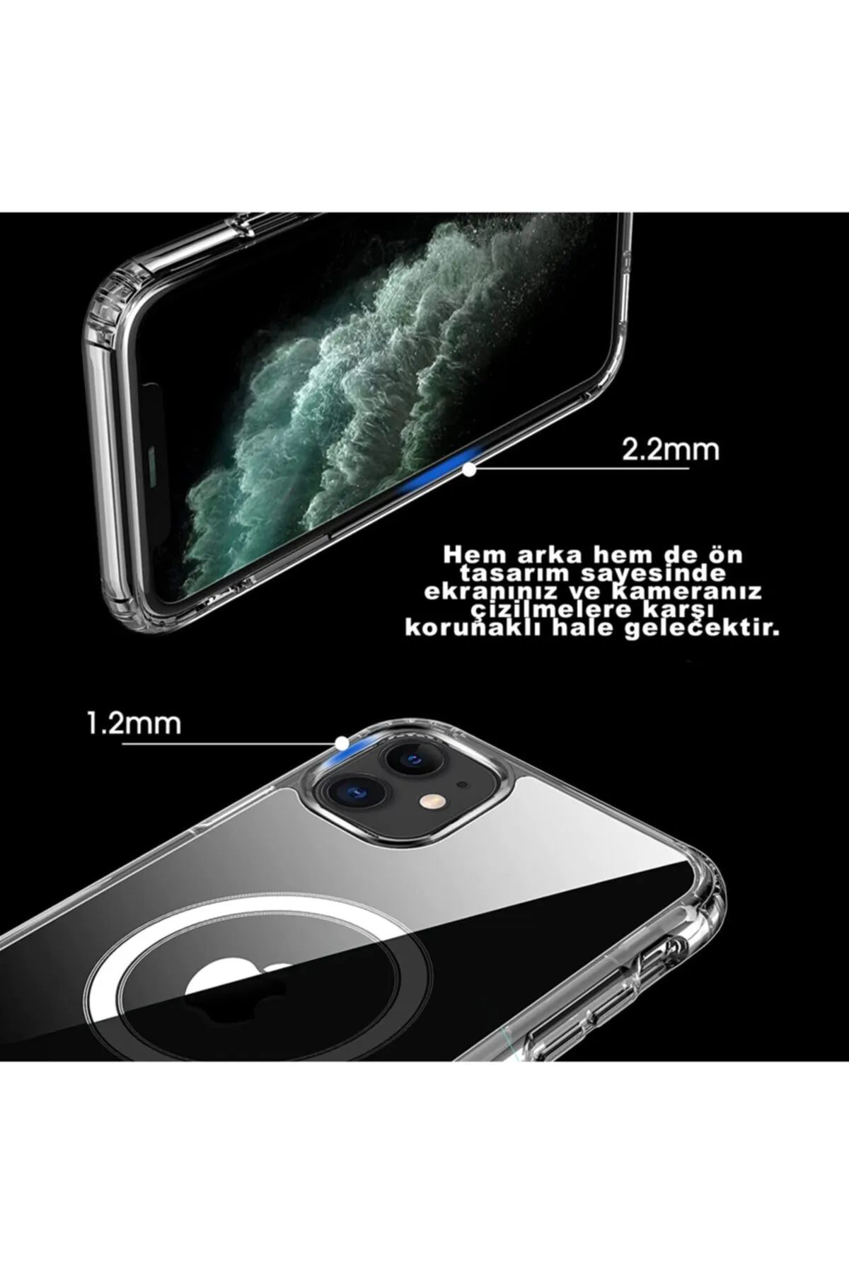 Just Cheap Store İphone 12 Pro Kilif Kamera Lens Korumali Magsafe Destekli Şeffaf 