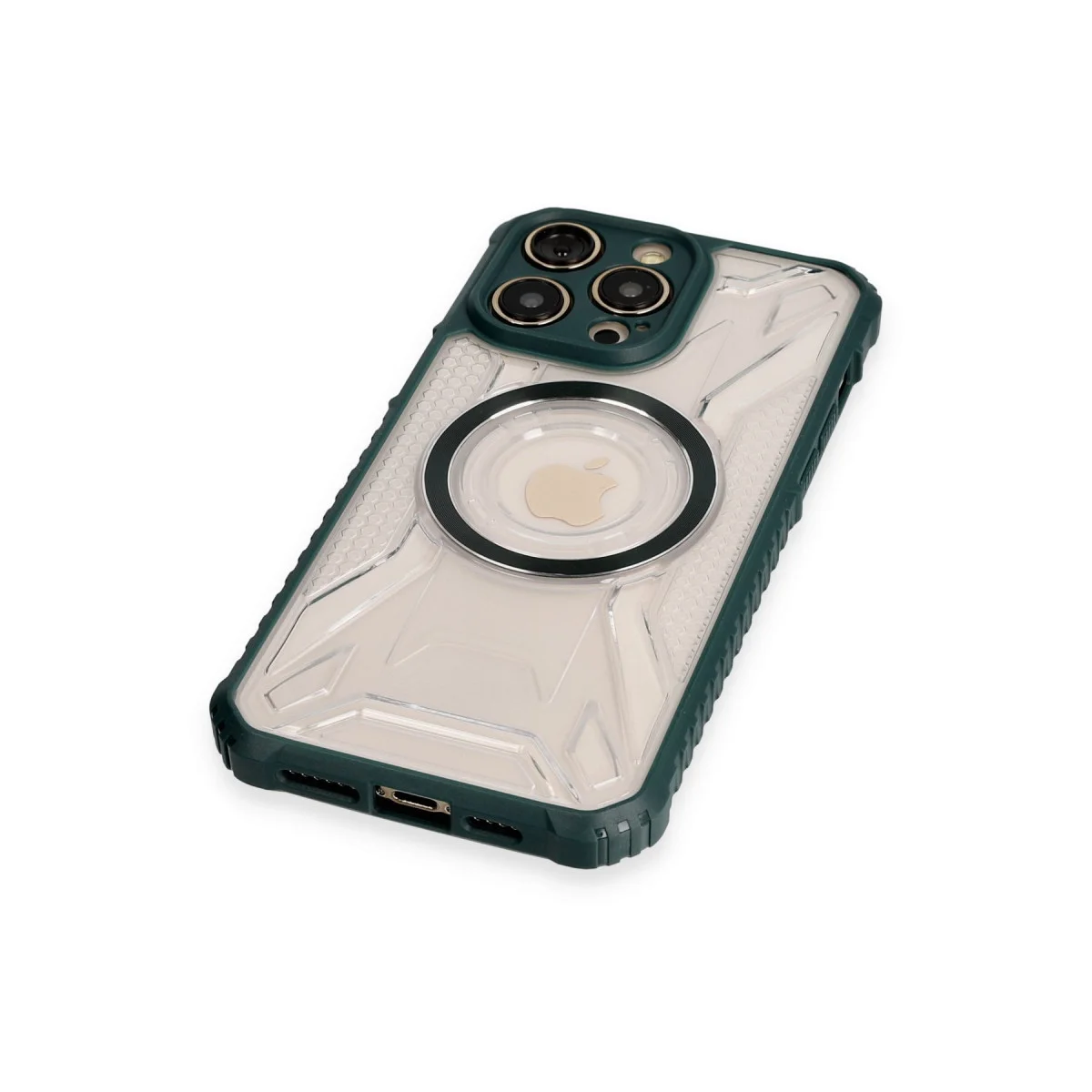 iPhone 12 Pro Kılıf Koyu Yeşil - Prag Magneticsafe & Kamera Koruma
