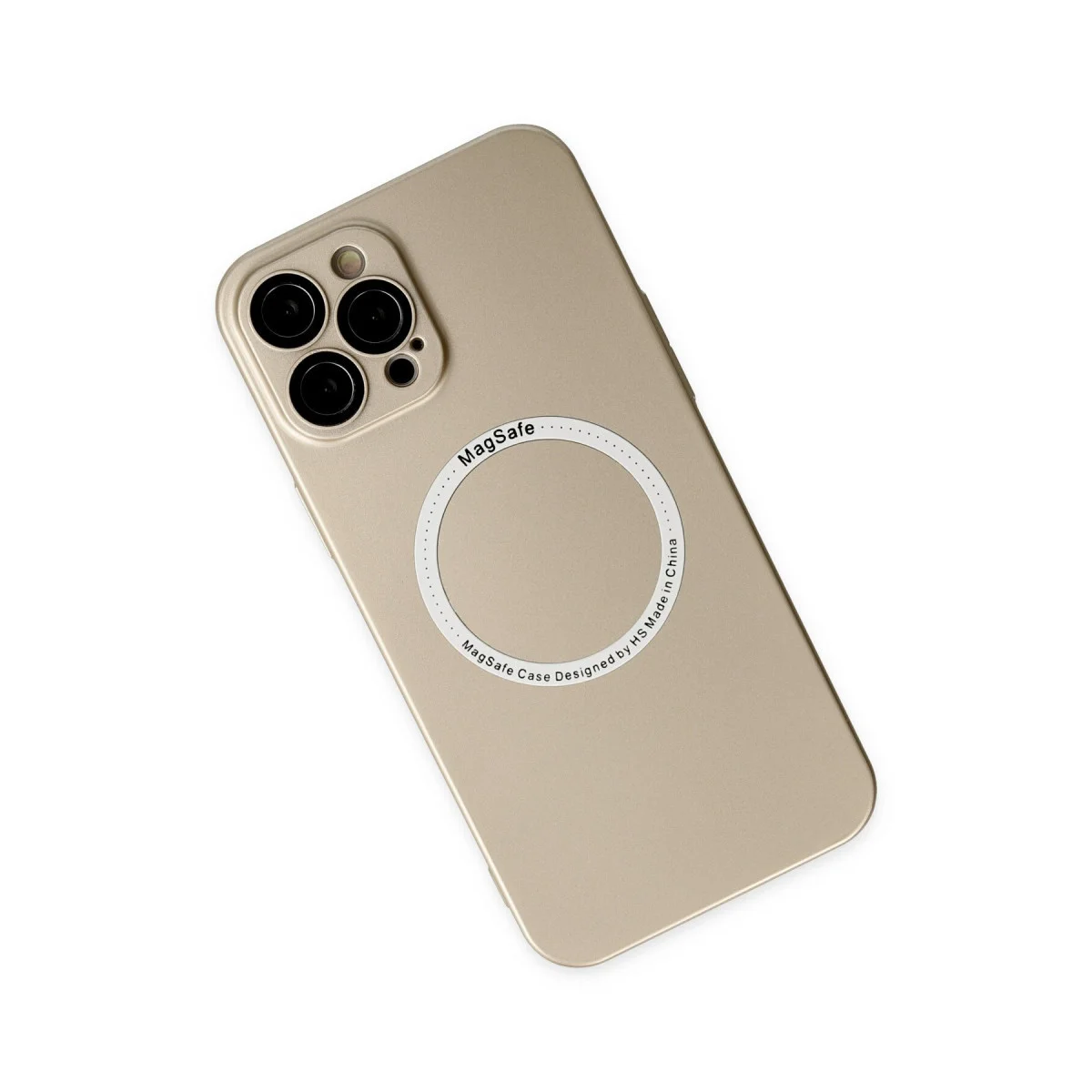 iPhone 12 Pro Kılıf - Jack MagneticSafe Lens Silikon - Gold - MagSafe Uyumlu ve Kamera Korumalı