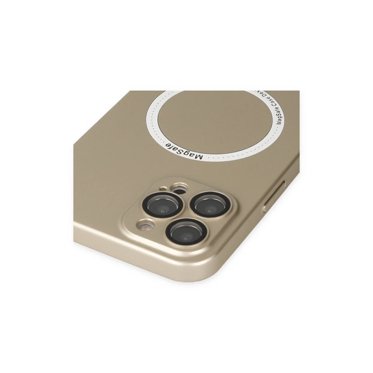 iPhone 12 Pro Kılıf - Jack MagneticSafe Lens Silikon - Gold - MagSafe Uyumlu ve Kamera Korumalı