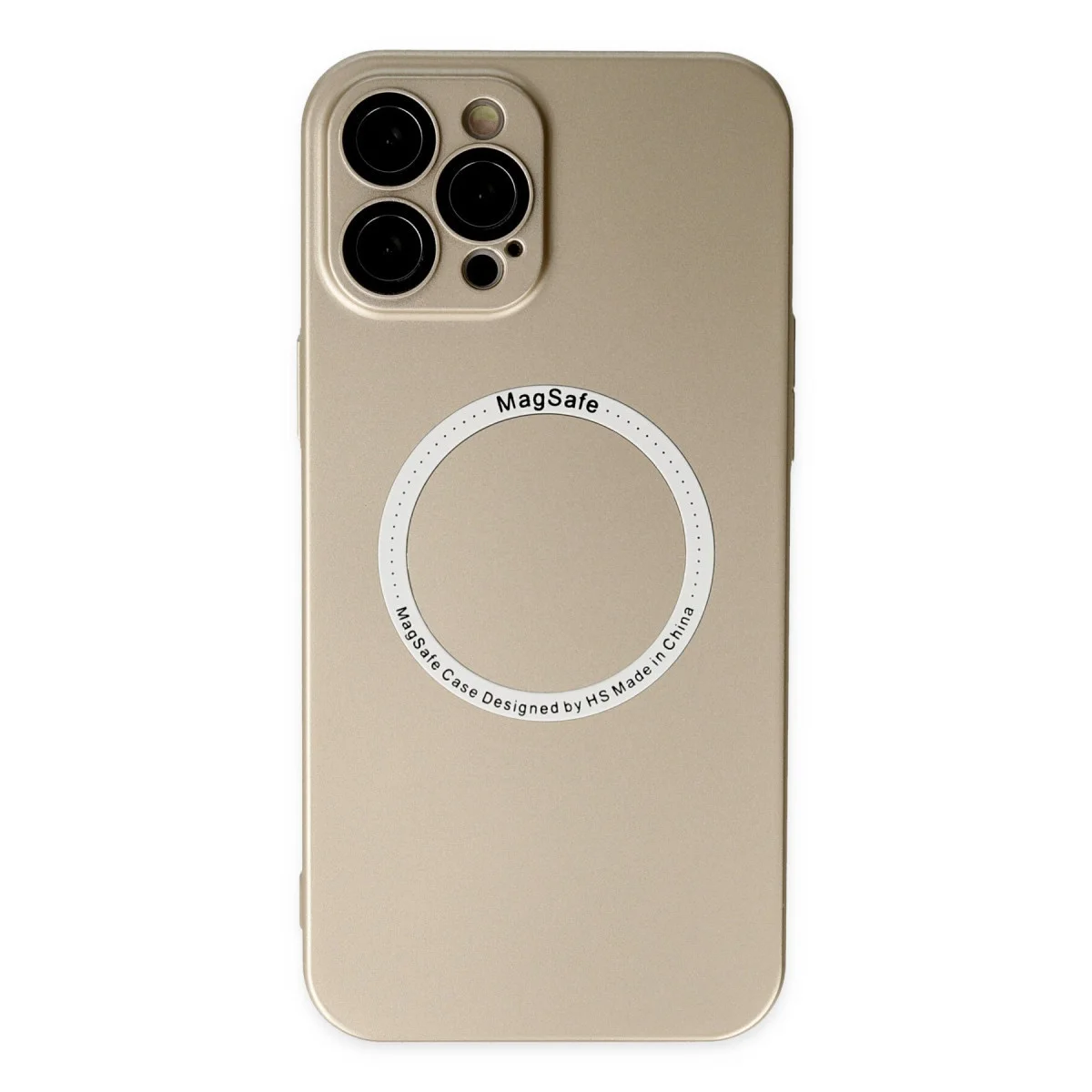 iPhone 12 Pro Kılıf - Jack MagneticSafe Lens Silikon - Gold - MagSafe Uyumlu ve Kamera Korumalı