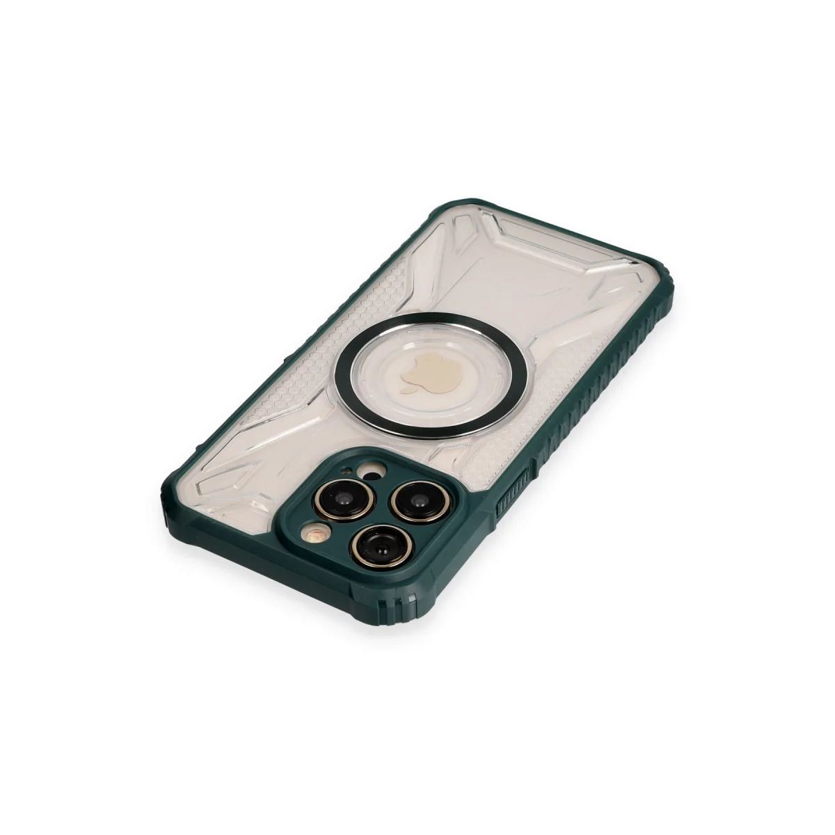 iPhone 12 Pro Kılıf Koyu Yeşil - Prag Magneticsafe & Kamera Koruma