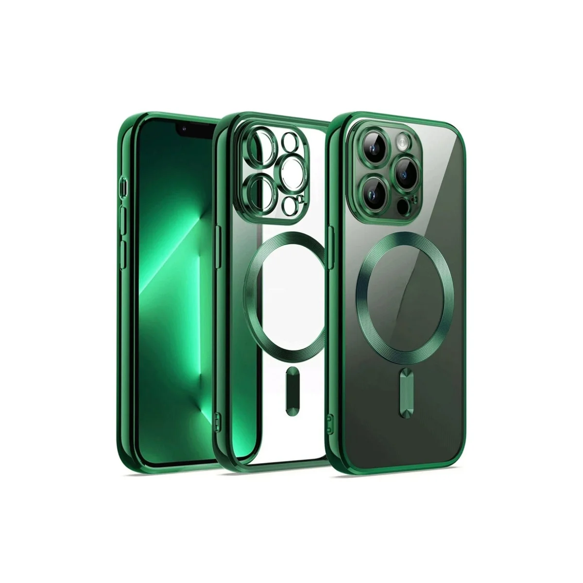 iPhone 12 Pro Kross Magneticsafe Koyu Yeşil Kılıf - MagSafe Uyumlu ve 360° Güvenli Koruma
