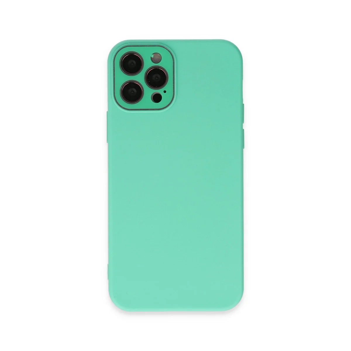 iPhone 12 Pro Lansman Glass Silikon Kılıf - Turkuaz iPhone 12 Pro Lansman Glass Silikon Kılıf - Turkuaz