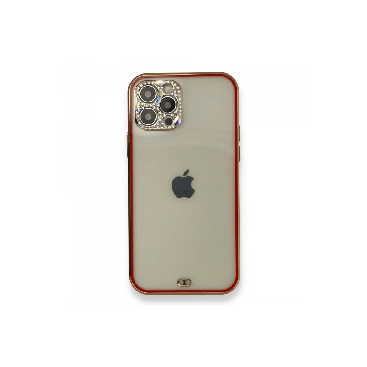 iPhone 12 Pro Liva Taşlı Silikon Kılıf - Kırmızı
