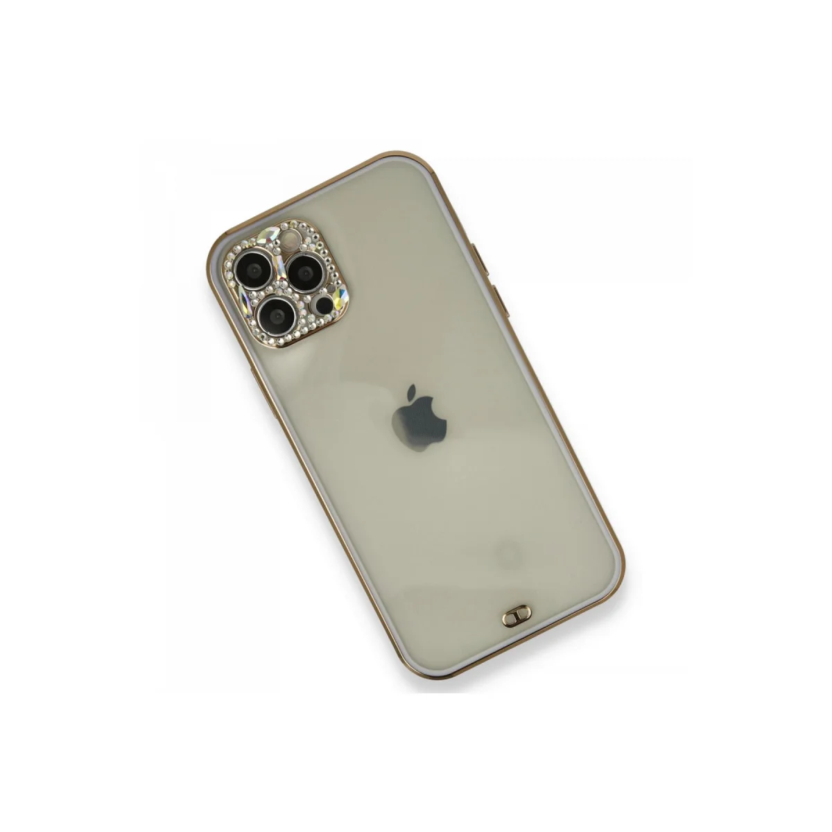 iPhone 12 Pro Liva Taşlı Silikon Kılıf - Mor Koruyucu ve Elden Kaymaz