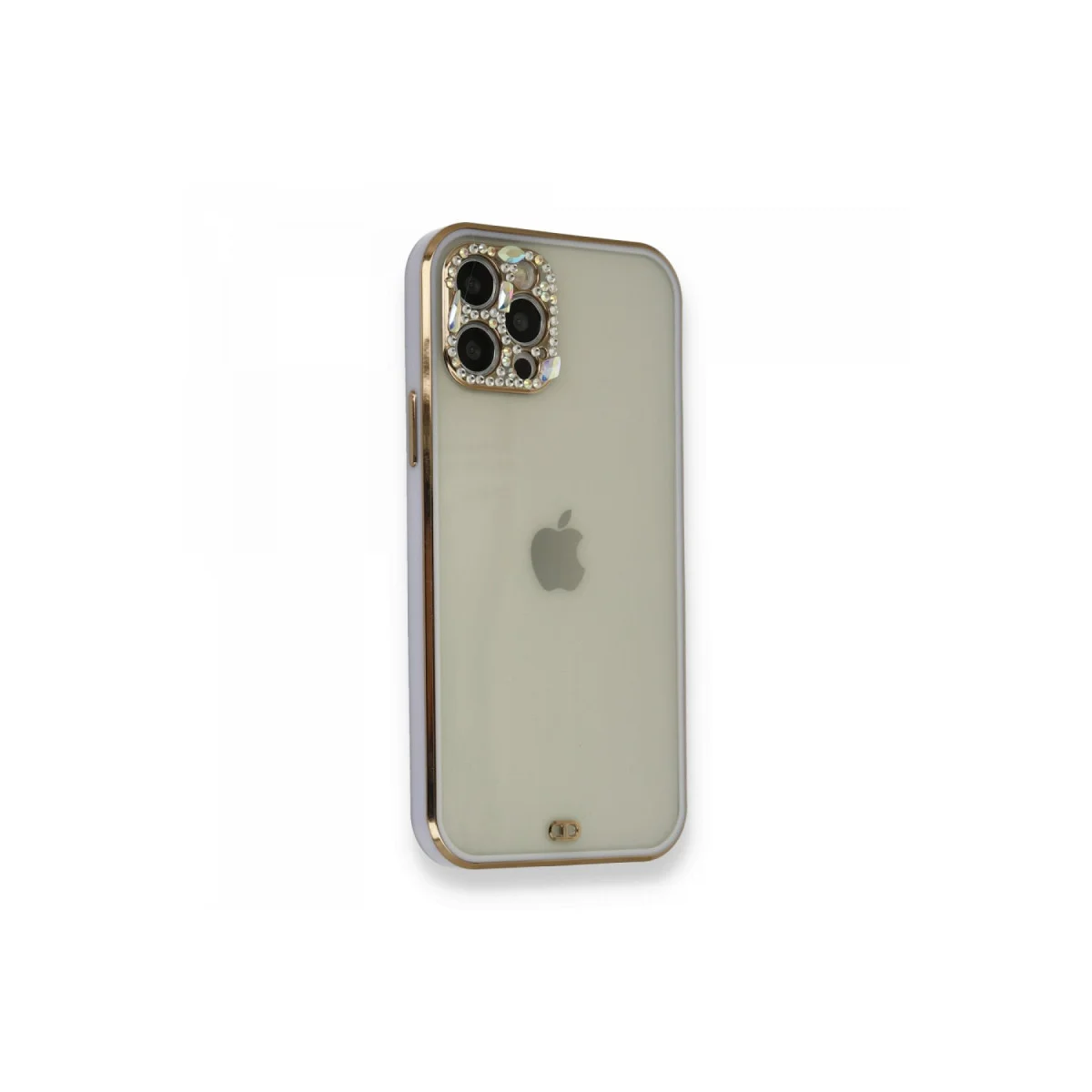 iPhone 12 Pro Liva Taşlı Silikon Kılıf - Mor Koruyucu ve Elden Kaymaz