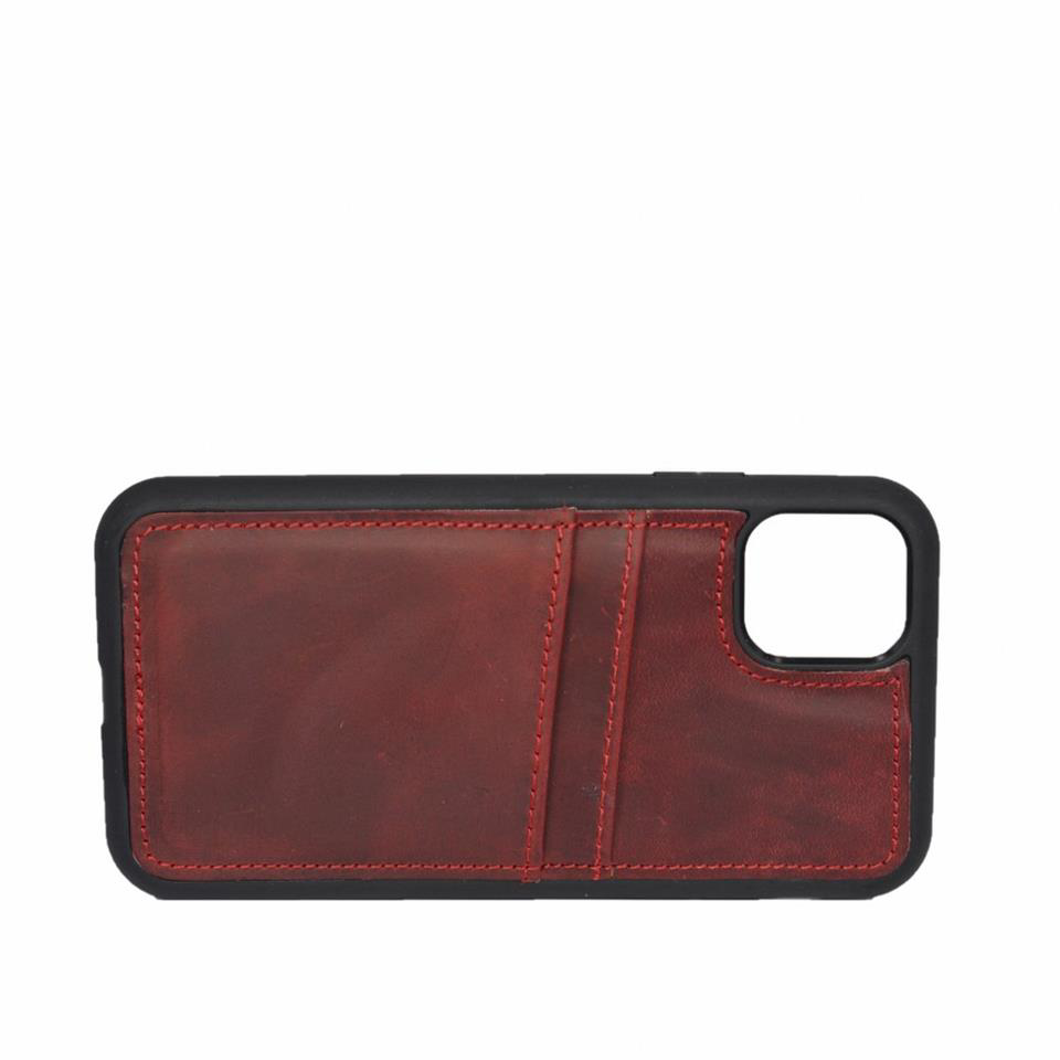 iPhone 12 Pro Max Hakiki Deri Kapak Back Cover Kartlıklı Telefon 