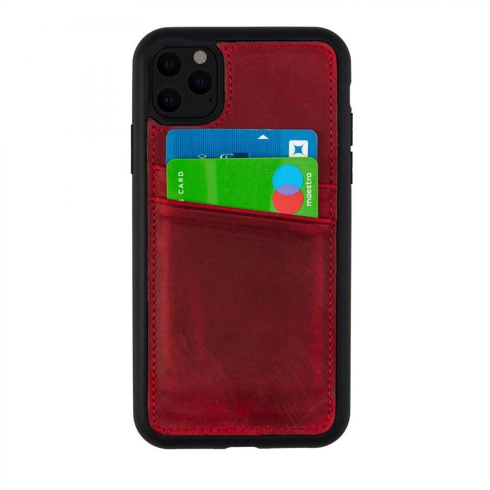 iPhone 12 Pro Max Hakiki Deri Kapak Back Cover Kartlıklı Telefon 