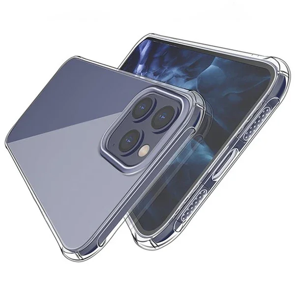 iPhone 12 Pro Max 6.7 Anti-Drop Silikon Kılıf - Şeffaf Darbe Emici Koruyucu