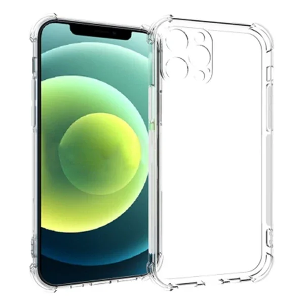 İPhone 12 Pro Max 6.7 Anti-Drop Silikon Kılıf Kamera Korumalı Şeffaf Silikon Kılıf-1852