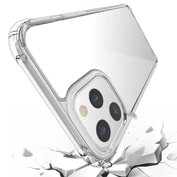 iPhone 12 Pro Max 6.7 Anti-Drop Silikon Kılıf - Şeffaf Darbe Emici Koruyucu