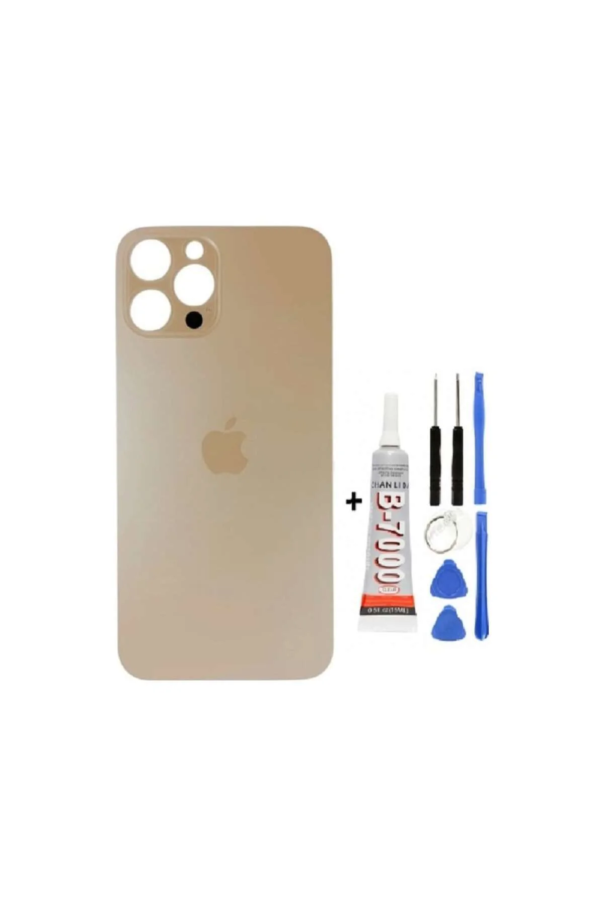 İphone 12 Pro Max Arka Kapak Cam +yapıştırıcı B700 + Tamir Seti Gold
