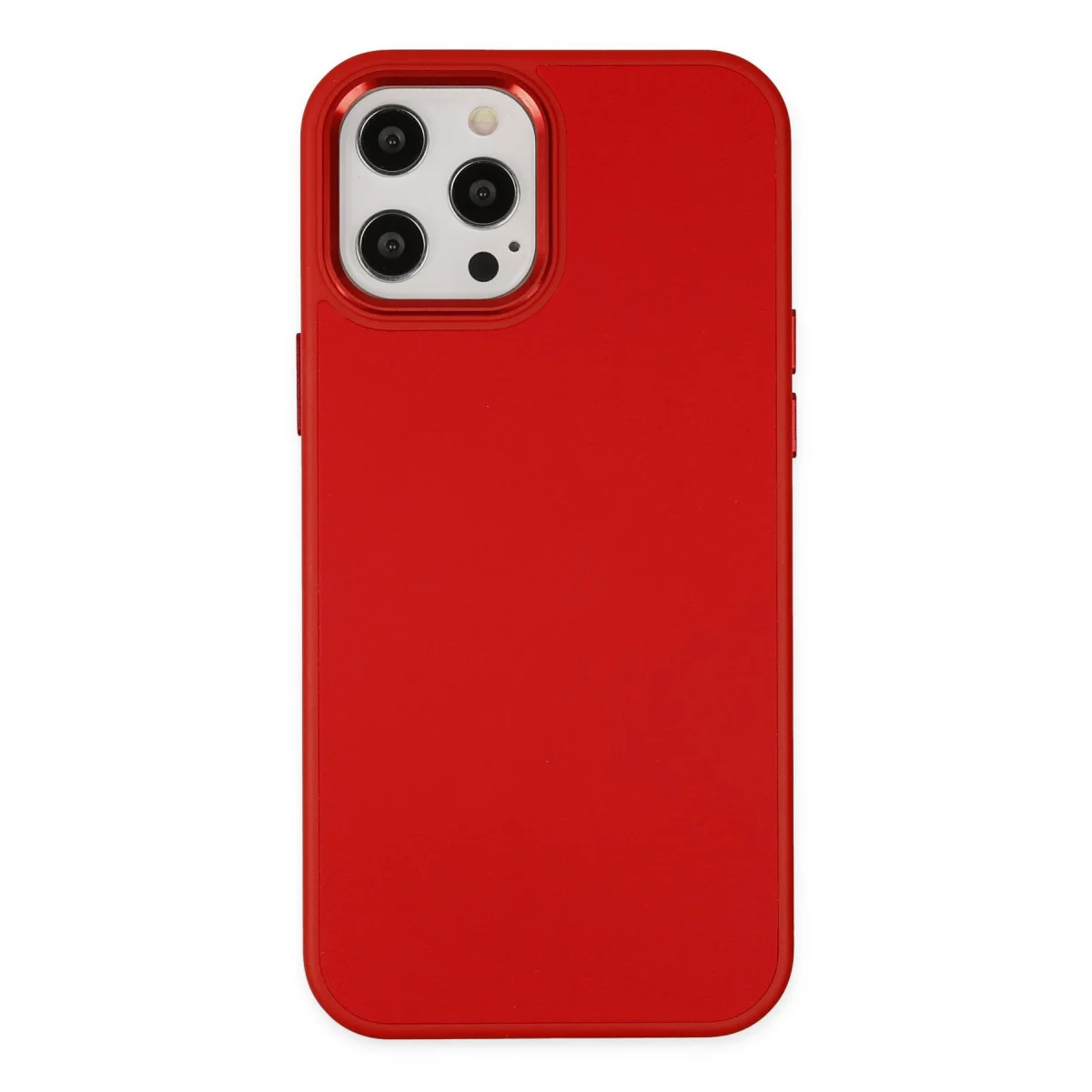 iPhone 12 Pro Max Asya Deri Silikon Kılıf - Kırmızı (8 Renk Seçeneği)