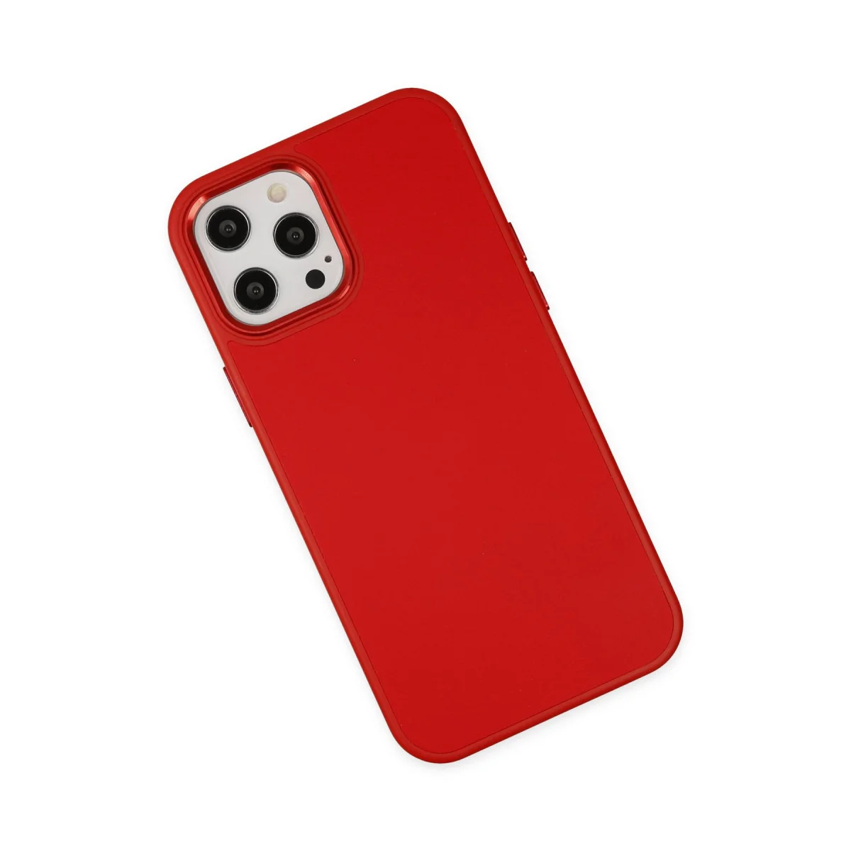 iPhone 12 Pro Max Asya Deri Silikon Kılıf - Kırmızı (8 Renk Seçeneği)